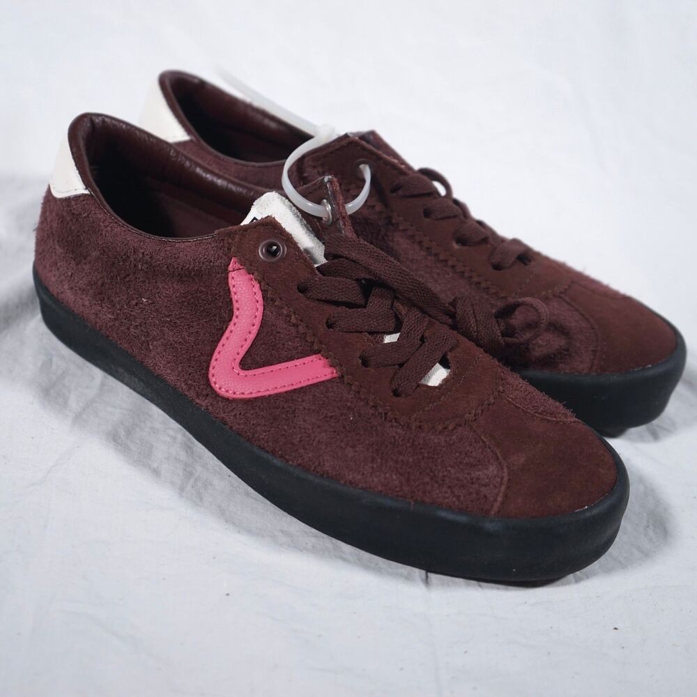 Vans Sport Low POP Brown Pink Burgundy Sneakers Men's 6 New With Imperfections